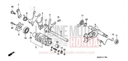 BARILLET DE SELECTION NX650X de 1999